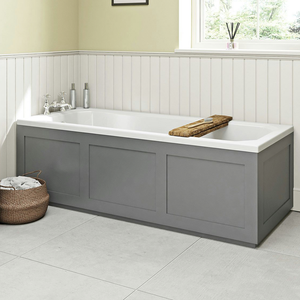 The Bath Co. Camberley 1700mm Satin Grey Wooden Straight Bath Front Panel
