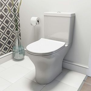 Orion Round Compact Close Coupled Toilet with Luxury Slim Soft Close Seat