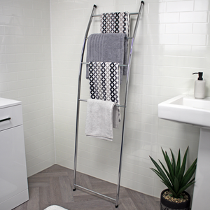 Venice Freestanding Bathroom Towel Rail Storage Ladder - Chrome