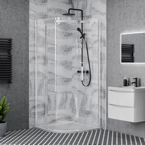 Nova Frameless 900 x 900mm Single Door Quadrant Shower Enclosure Left Hand Option