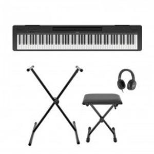 Yamaha P145 Digital Piano X Frame Package, Black