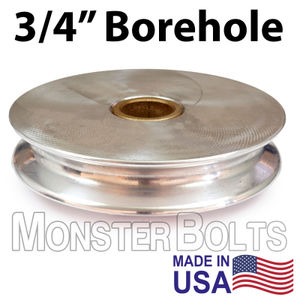 USA-Made 4" x 3/4" Aluminum Sheave, 3/4" Oilite Bronze Bushing - Smooth & Reliable Pulley for Boat Lifts