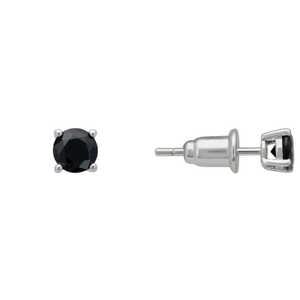 Mens Single Gemstone Stud Earring Black Onyx Silver