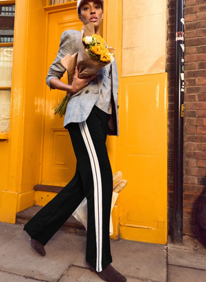 Tippi 2.0 Side Stripe Trousers - UK 12 | EU 38 | US 08 / Black & Cream