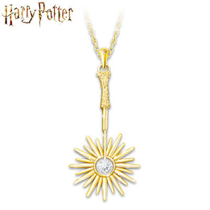 Genuine Diamond HARRY POTTER Wand Pendant Necklace