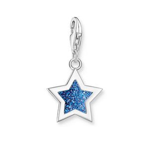 Classic Silver Blue Enamel Star Charm