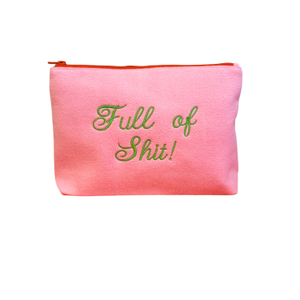 Full Of Shit Large Pink Cosmetic Bag