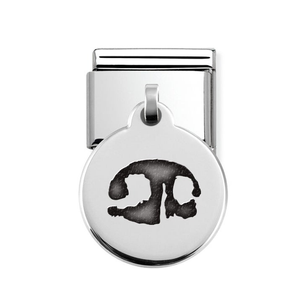 Classic Silver Pet Nose Print Engraving Round Pendant Charm