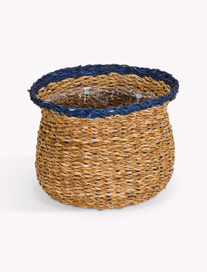 Hayward Fluted Pot - Seagrass, Natural & Ink