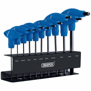 Draper 33869 Metric T-Handle Hex Key Set (10 Pieces)