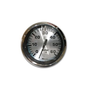 Spun Silver 0-6000 Inboard Tachometer | Faria 36004