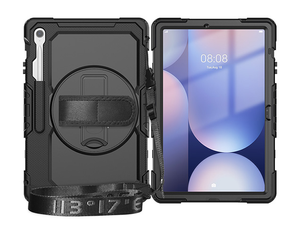 Rugged Impact Case with Strap for Samsung Galaxy Tab S10 FE+ - Classic Black