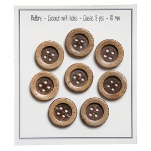 Paquet de 8 boutons coco classic 18 mm