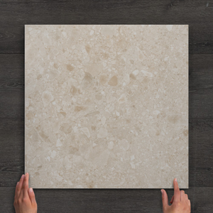 Cippo Silver Terrazzo-Effect Matt Porcelain Tile 60x60cm