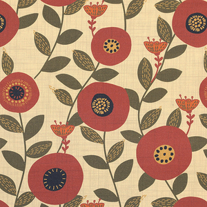 ANTE DECOR Seville Printed Cotton Fabric Burnt Umber