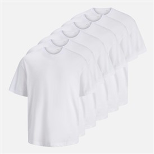 JACK & JONES Mens Gust Oversized Six Pack T-Shirts White