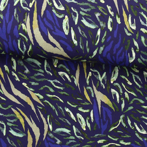 Tissu viscose fantaisie - Zaiba bleu et vert