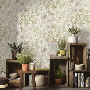 Erismann Secret Grove Floral Green Wallpaper - 10506-35