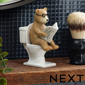 NEXT Natural Bertie Bear Bathroom Ornament