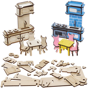 DIY Poppenhuis Keuken Meubels Houtwerk Sets