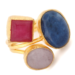 Trio Essence Spiritual Power Gemstone Ring - Multicolour