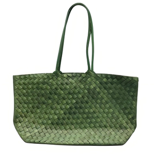 Woven Leather Handbag 'Maura' - Green