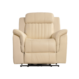 Cidliano Genuine Leather Cream Electric Recliner Armchair