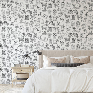 Muriva Pooches Black/White Wallpaper - 102577