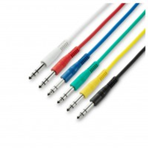 Adam Hall 3 STAR Balanced Set of 6 1/4" Jack TRS Patch Cables, 15cm