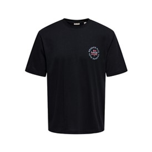 ONLY & SONS Mens Tristan Relaxed T-Shirt Black/Osaka Dragon
