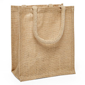 Natural Heavy Weave Jute Bg - 9-3/4 X 9-3/4 X 13-7/8 - Gusset - 9 3/4'' - Quantity: 6 - Reusable Bags by Paper Mart