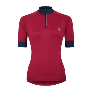 Dare2B Pedal Through It II Lightweight Jersey Zip Top Berry Pink Marl Size 10