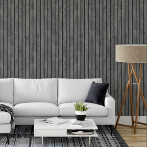 Muriva Wooded Slats Black/Grey Wallpaper - 102576