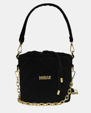 Barbour International Quilted Balham Womens Mini Bucket Bag - Velvet Black