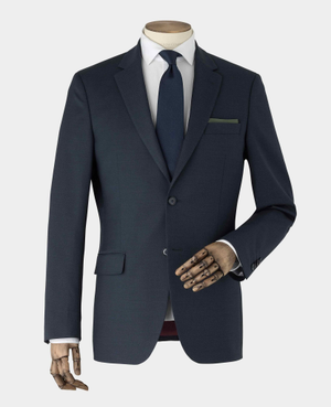 Dark Navy Wool Blend Suit Jacket