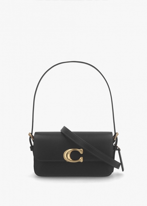 Zoe Black Leather Shoulder Bag