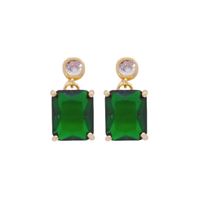 Crystal Emerald Earrings 18K Gold