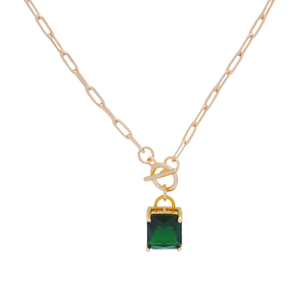 Emerald Necklace Chain 18K Gold