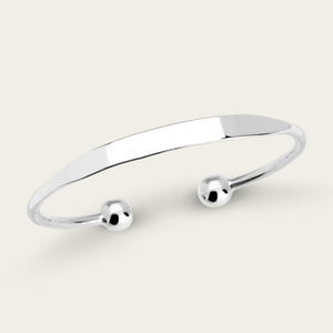 Portrait Identity Silver 6mm Flat Torque Bangle