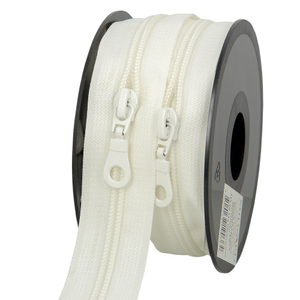 Rouleau de 5 mètres de fermeture nylon 5 mm avec tirettes - Écru