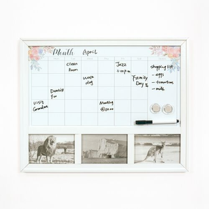 Photo Frame Dry-Erase Calendar Floral Board