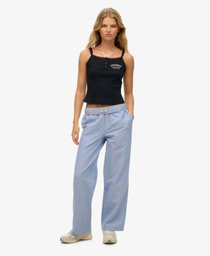 Gestreepte Broek met Elastische Taille normale pasvorm