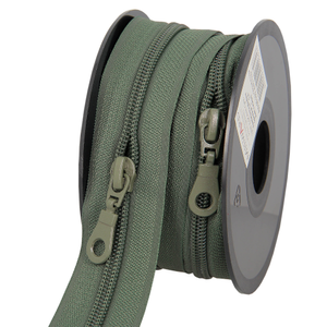 Rouleau de 5 mètres de fermeture nylon 5 mm avec tirettes - Vert