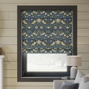 William Morris At Home Strawberry Thief, Woad - Roman Blind