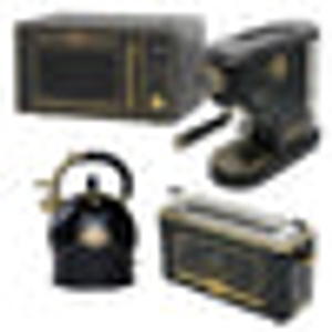 Empire 900W Microwave, Coffee Machine, Toaster & Kettle Bundle (Black)