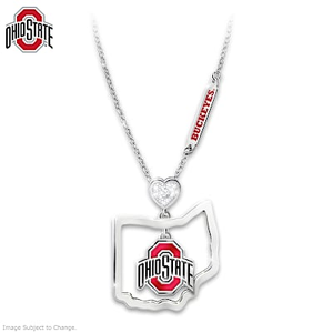 Ohio State Touchdown Tribute Diamond Pendant Necklace