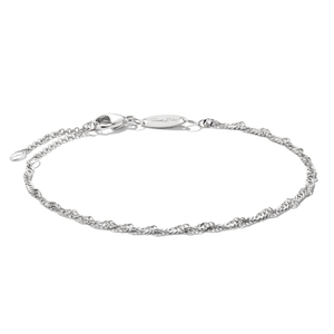 Connect Silver Singapore Chain Charm Bracelet