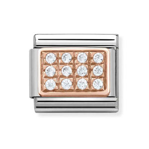 Classic Rose Gold & White CZ Charm
