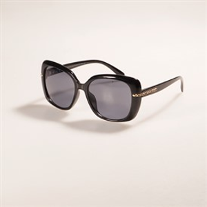 Sunsentials Womens Oversized Sunglasses Shiny Black