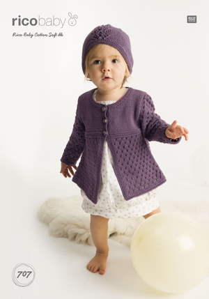 Cardigan and Hat in Rico Baby Cotton Soft DK (707)